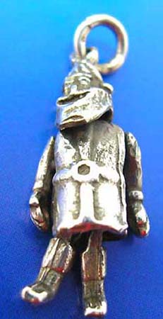  legs and arms movable soldier man outline sterling silver pendant