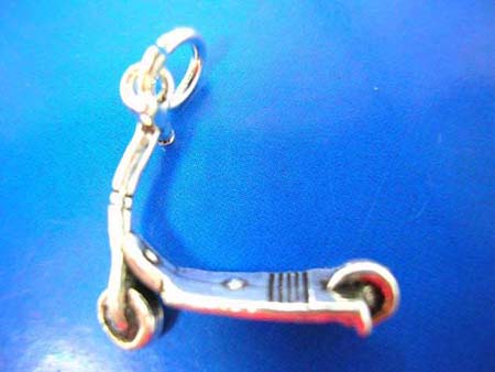  sterling silver pendant in scooter outline