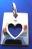Heart love jewelry sterling silver 925 Thailand made pendant in heart lock outline 